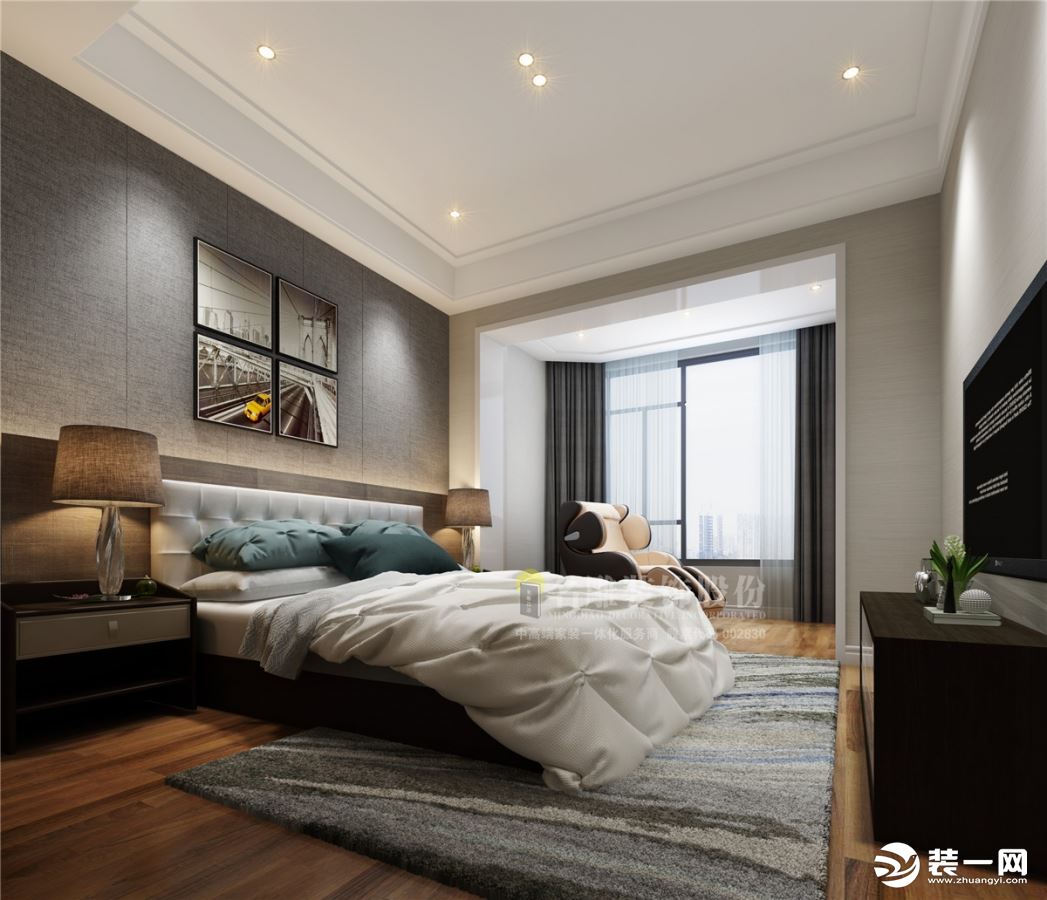 佛山保利东滨360平四居装修案例 现代轻奢风格