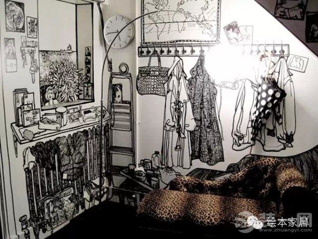 独特的手绘墙面风景